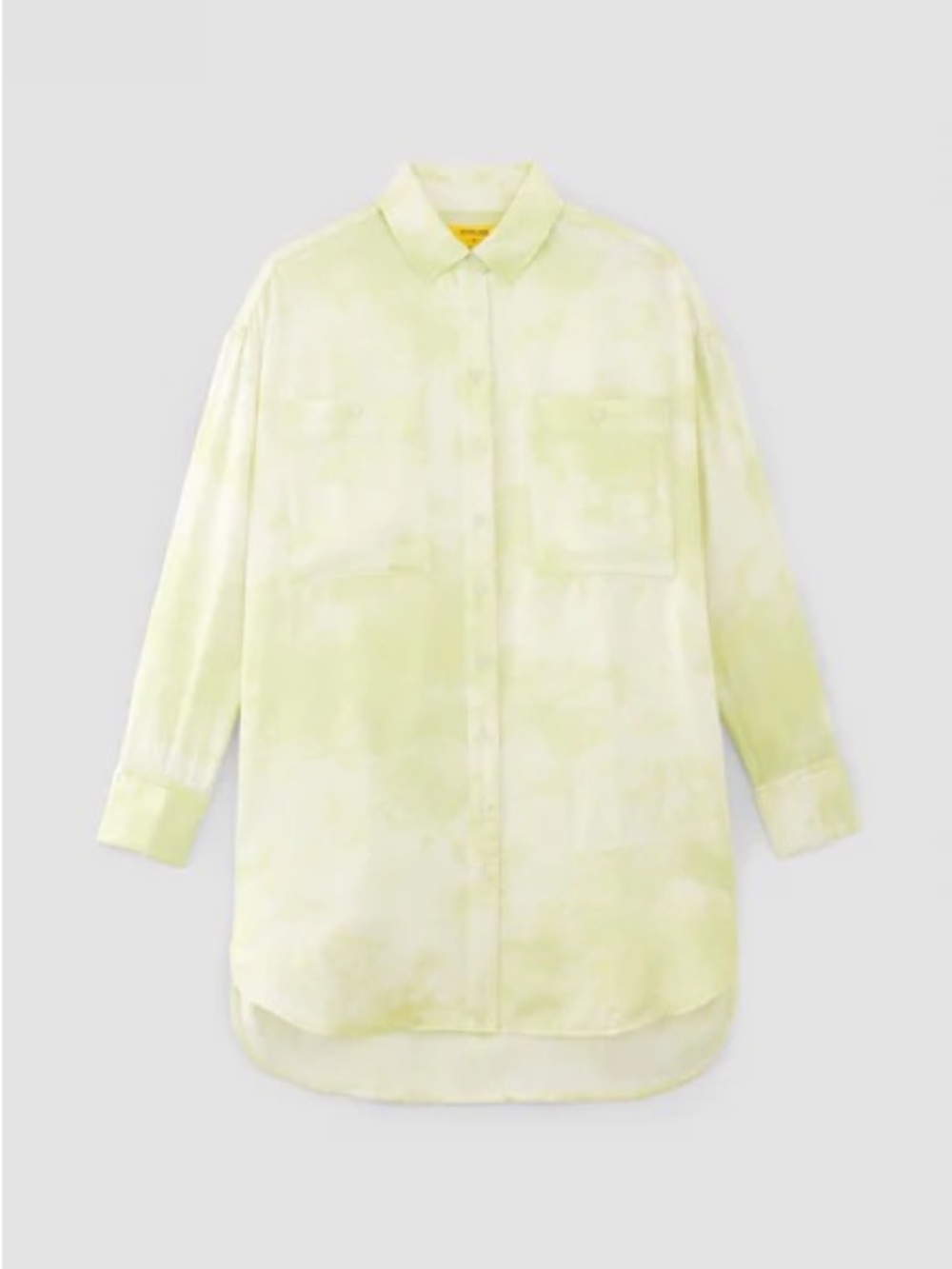 EVERLANE X MARQUES ALMEIDA Satin Tie-Dye Shirt in Light Green